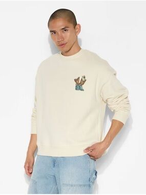 Original Use Cream Crewneck Sweatshirt with Embroidered Detail